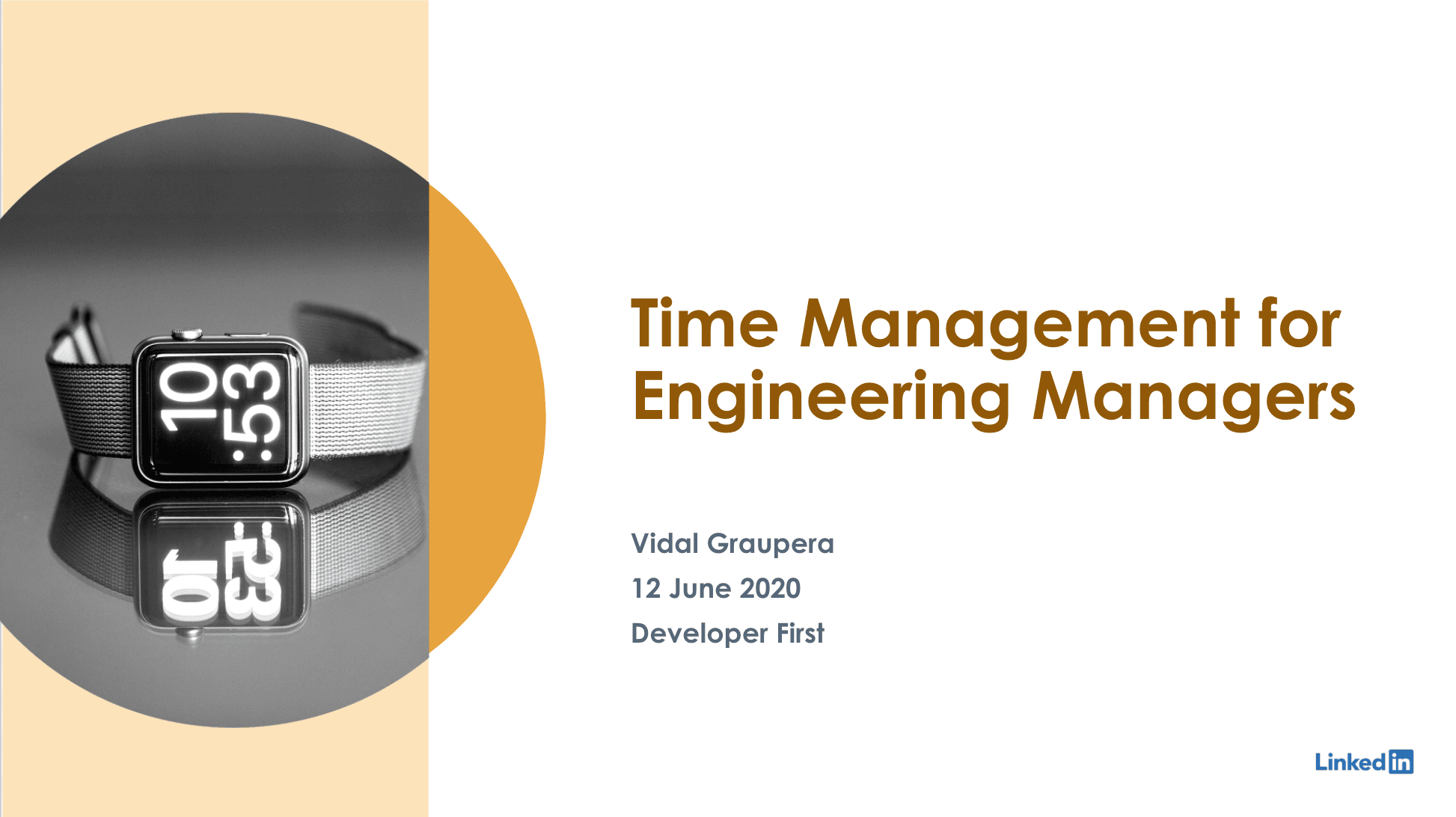 Cover image for Time Management for Engineering Managers at Developer First Conference